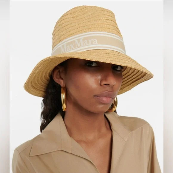 MaxMara Beige Chiffon Hat